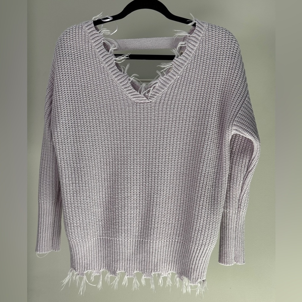 moon & madison Purple V-Neck Sweater with Relaxed Fit